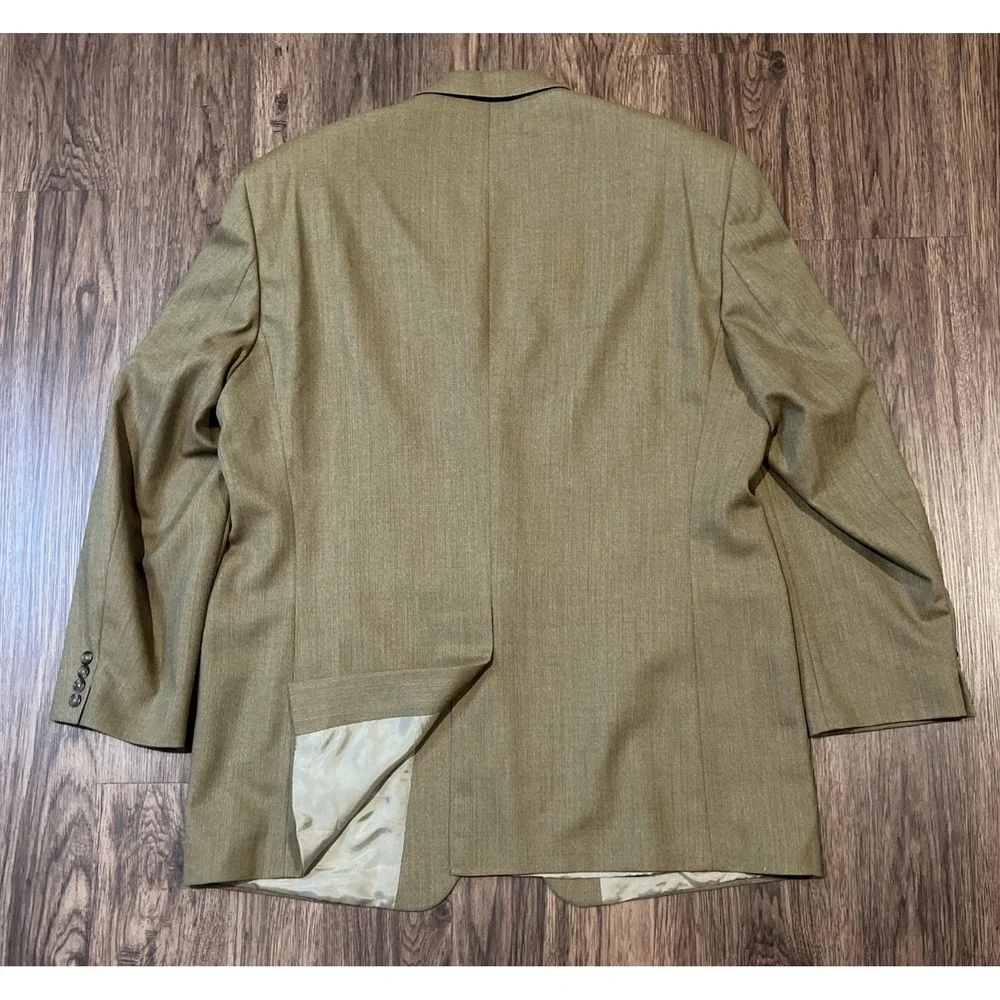 Lauren Polo Ralph Lauren Brown Herringbone Sport Coat - 100% Wool Size 48L
